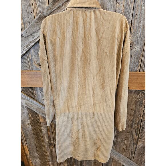 Asos size 2 long sleeve tunic dress velour beige 3 button collar EUC Warm cozy - Picture 3 of 7